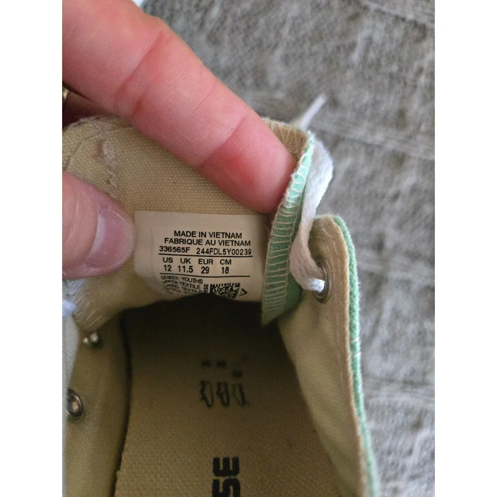 CONVERSE Chuck Taylor All Star Low Top Mint Green Kids Sneakers SIZE 12